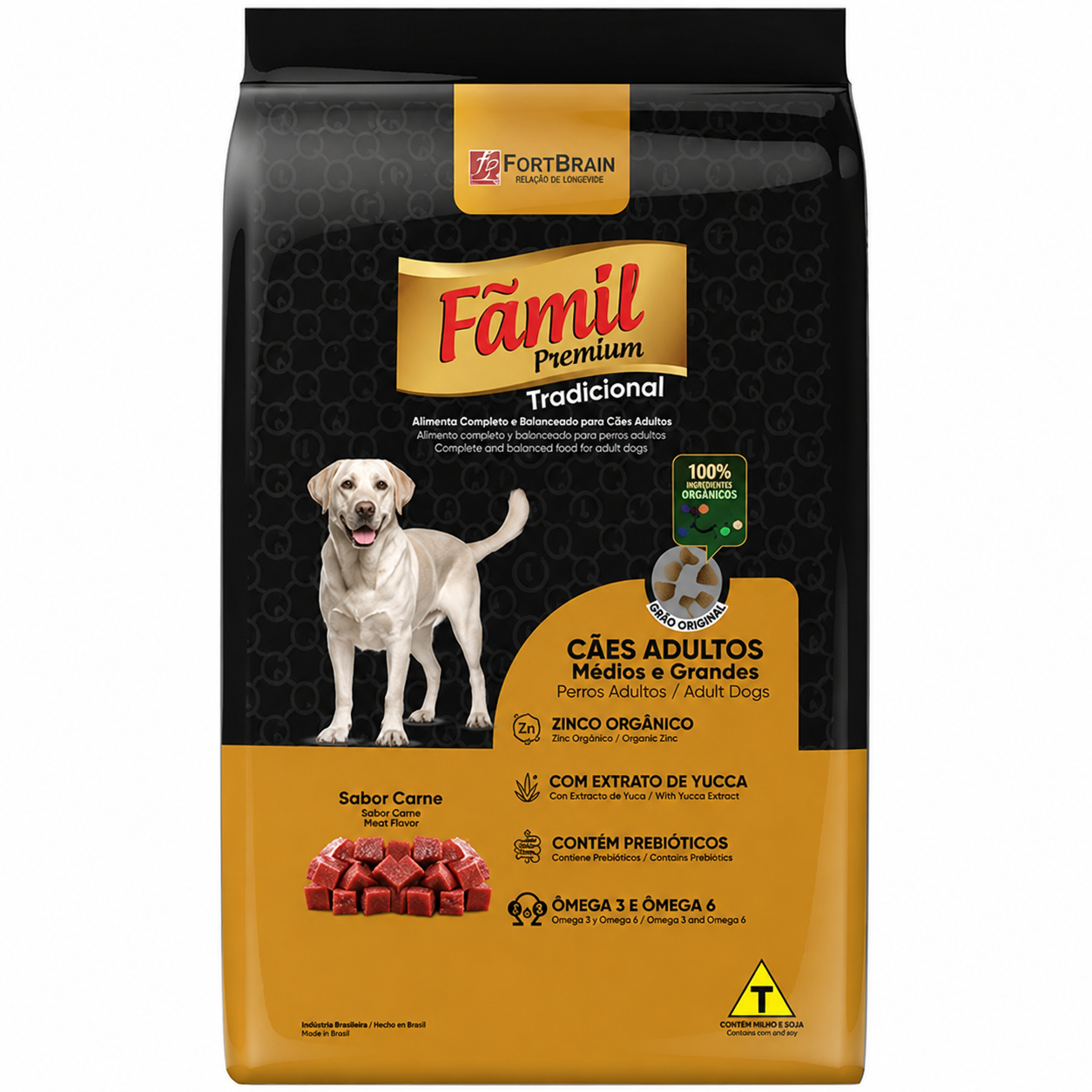 Ração Fãmil Tradicional Cães Adultos Carne 10,1kg