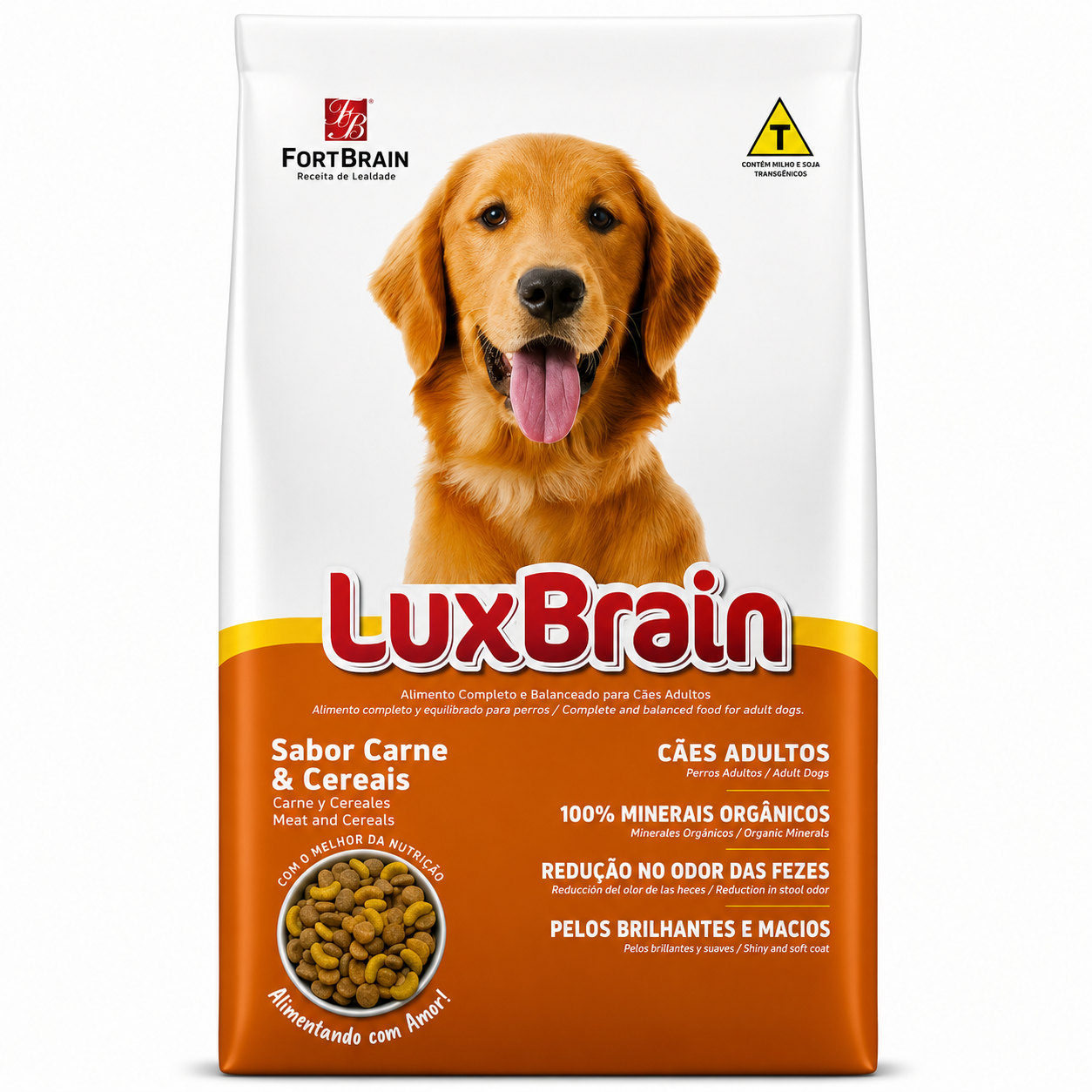 Ração Luxbrain Original Adulto Raças Médias e Grandes Carne e Cereais 20kg