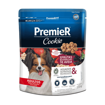 Cookie Premier Cães Adultos Porte Pequeno Frutas Vermelhas e Aveia 250g