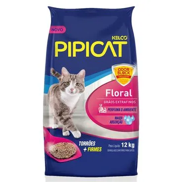 Areia Pipicat Perfumada Floral para Gatos 12kg