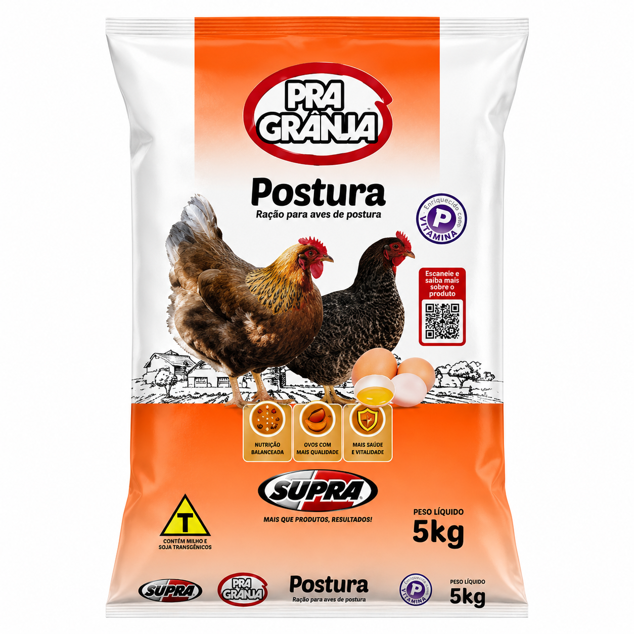 Ração Para Ovos De Galinhas Aves De Postura Supra 5Kg