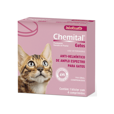 Chemital Vermífugo para Gatos 4 comprimidos