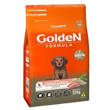 Ração Golden Fórmula Cães Filhotes Raças Pequenas Frango e Arroz 3 kg