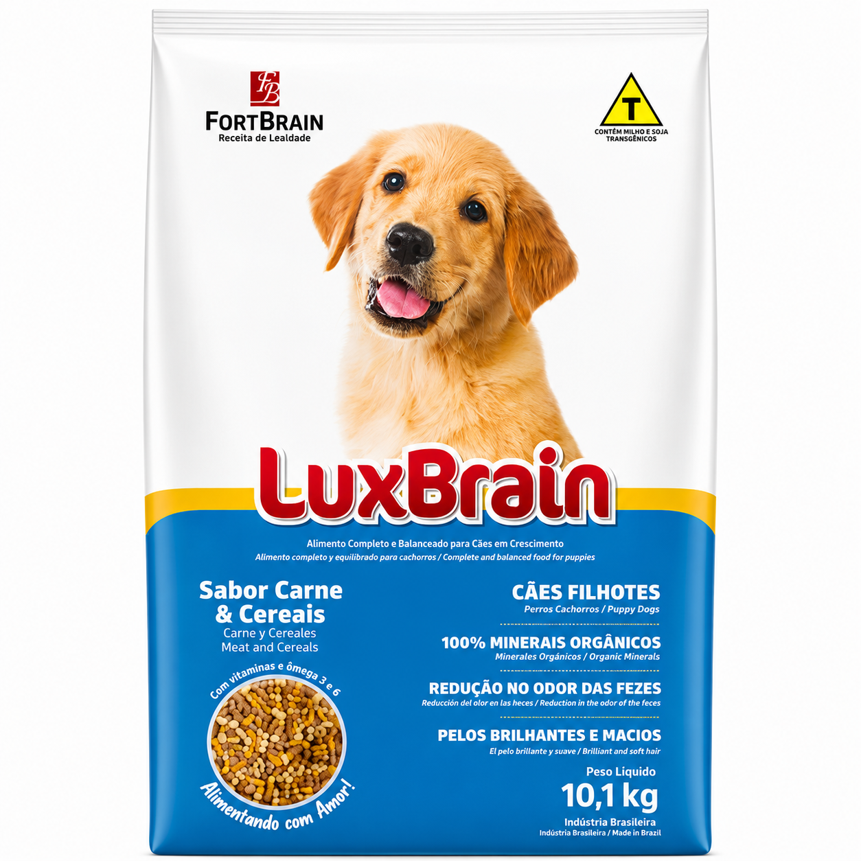 Ração Luxbrain Original Filhote Raças pequenas Carnes e Cereais 10kg