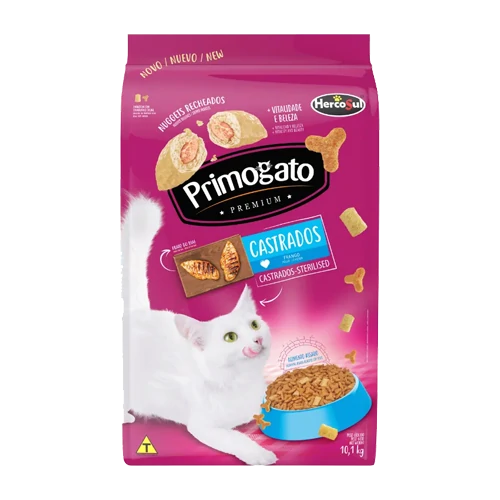 Ração Primogato Gatos Castrados sabor Frango 10,1kg