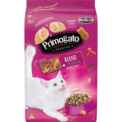 Ração Primogato Blend Gatos Adultos Carne, Frango e Peixe 10,1kg