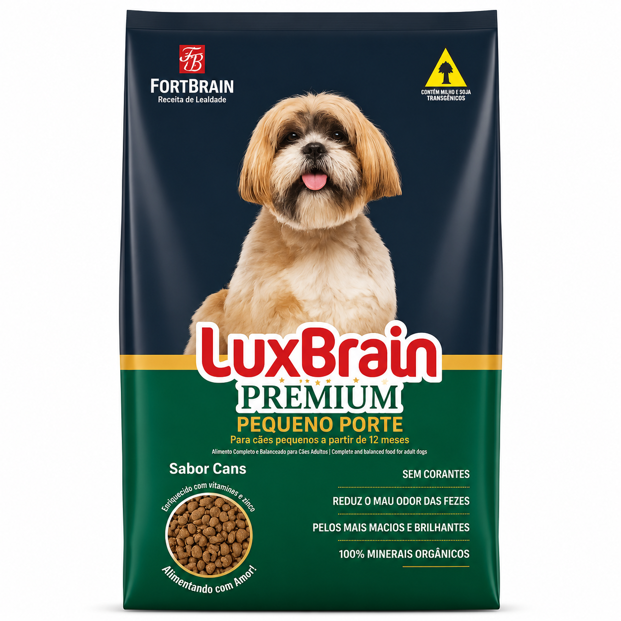 Ração Luxbrain Premium Adulto Raças Pequenas e Mini Carne 10,1kg