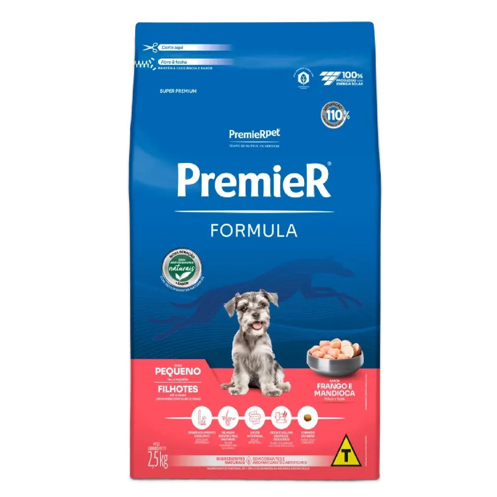 Ração Premier Formula Cães Filhotes Porte Pequeno Frango 2,5kg