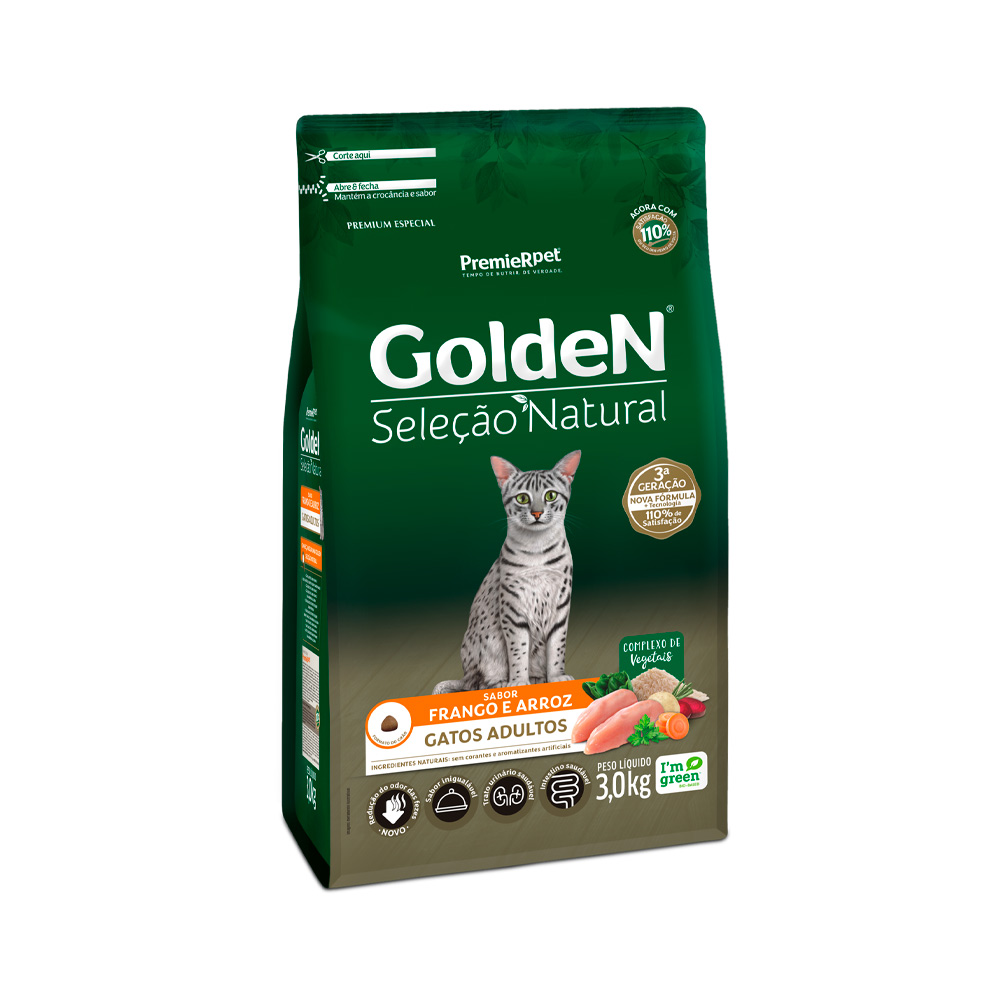 Ração Golden Gatos Adultos Sabor Frango 3kg