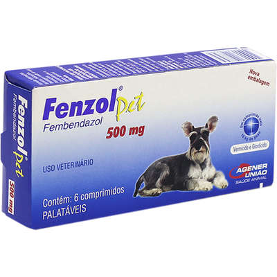 Vermífugo Fenzol Pet Agener União com 6 unidades 500 mg
